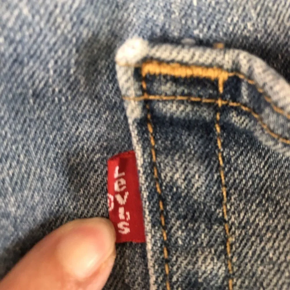 Levi’s 513 Slim Straight Jeans Mens 36x29 Medium Wash Blue Worn To Ride Stretch